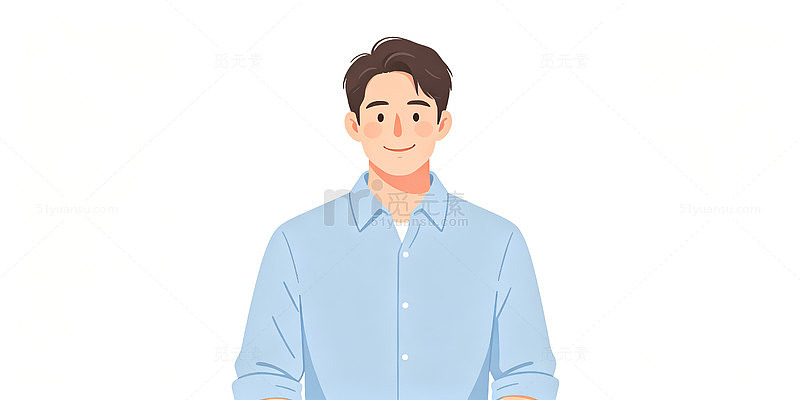 扁平风青年男性人物插画设计素材