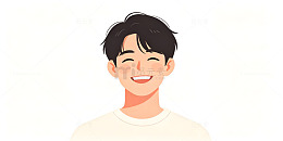 卡通风格微笑男孩人物插画设计素材