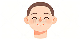 卡通风微笑男孩头像插画设计素材