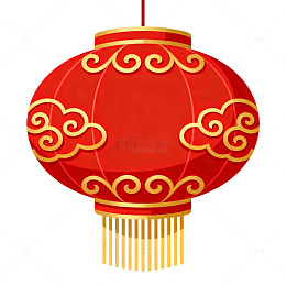 卡通风格中国红灯笼矢量素材