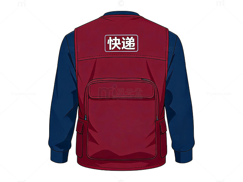 矢量风快递员工作服设计素材
