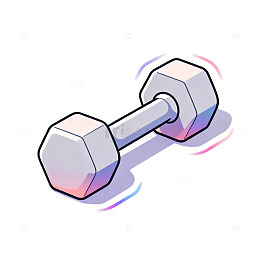 卡通风格健身哑铃插画设计素材