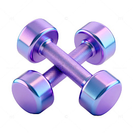 渐变色哑铃健身3D渲染设计素材