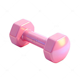 3D渲染粉色哑铃健身器材设计素材