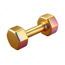 金属质感哑铃健身器材3D渲染素材