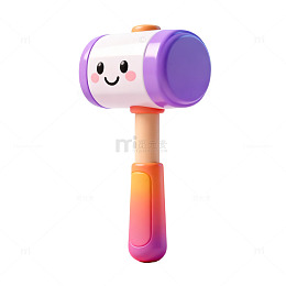 卡通风儿童玩具锤子3D模型素材