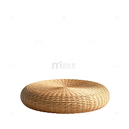 极简风编织蒲团3D渲染设计素材