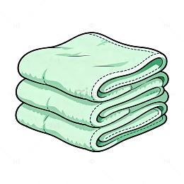 卡通风格叠放毛巾插画设计素材