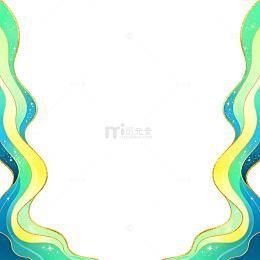 渐变风波浪边框装饰设计素材