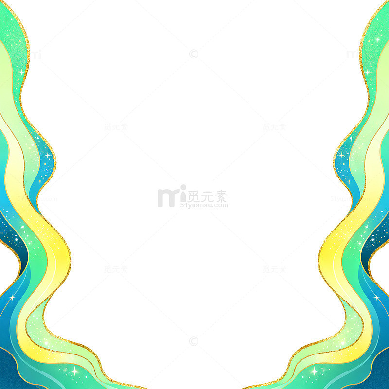 渐变风波浪边框装饰设计素材