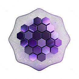 科技风紫色蜂巢几何图形设计素材