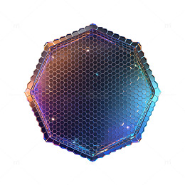 科技感蜂巢几何发光图案设计素材