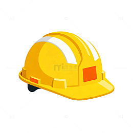卡通风格安全帽建筑工地设计素材