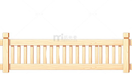 简约风木质围栏插画设计素材