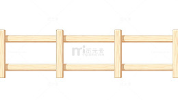 简约风木栅栏插画设计素材