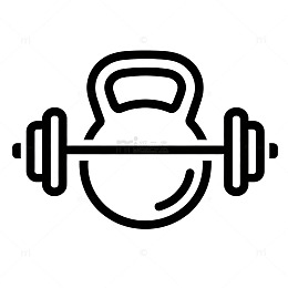 线条风健身器材组合图标设计素材