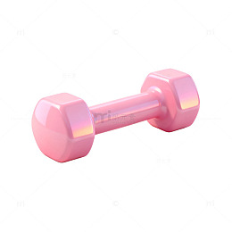 3D渲染粉色哑铃健身器材设计素材