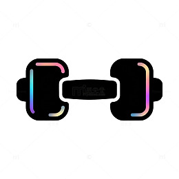 渐变风健身哑铃图标设计素材