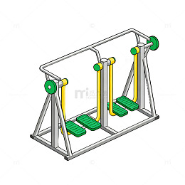 卡通风格健身器材插画设计素材
