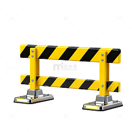 3D风格警示路障设计素材