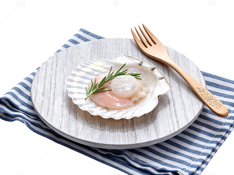 极简风海鲜料理摆盘素材