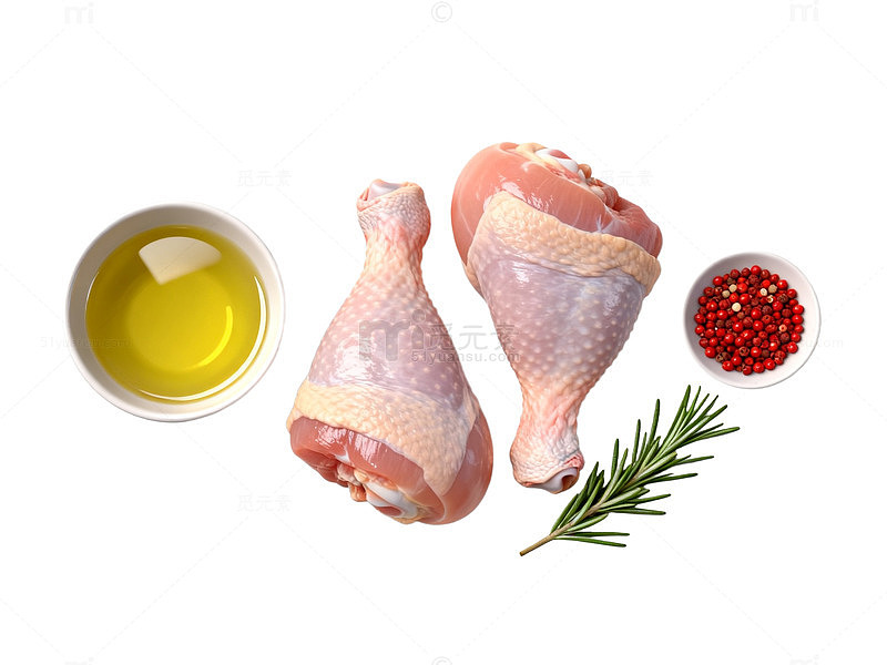 极简风鸡腿食材素材