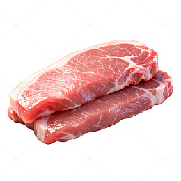 写实风新鲜猪肉切片素材