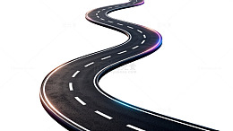 3D风格蜿蜒公路光影设计素材