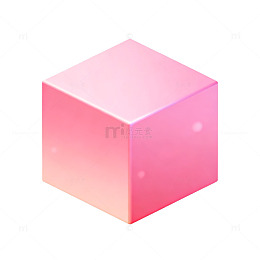 渐变风粉色透明立方体设计素材