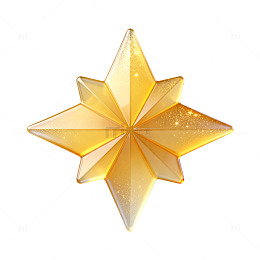 立体风金色星星装饰设计素材