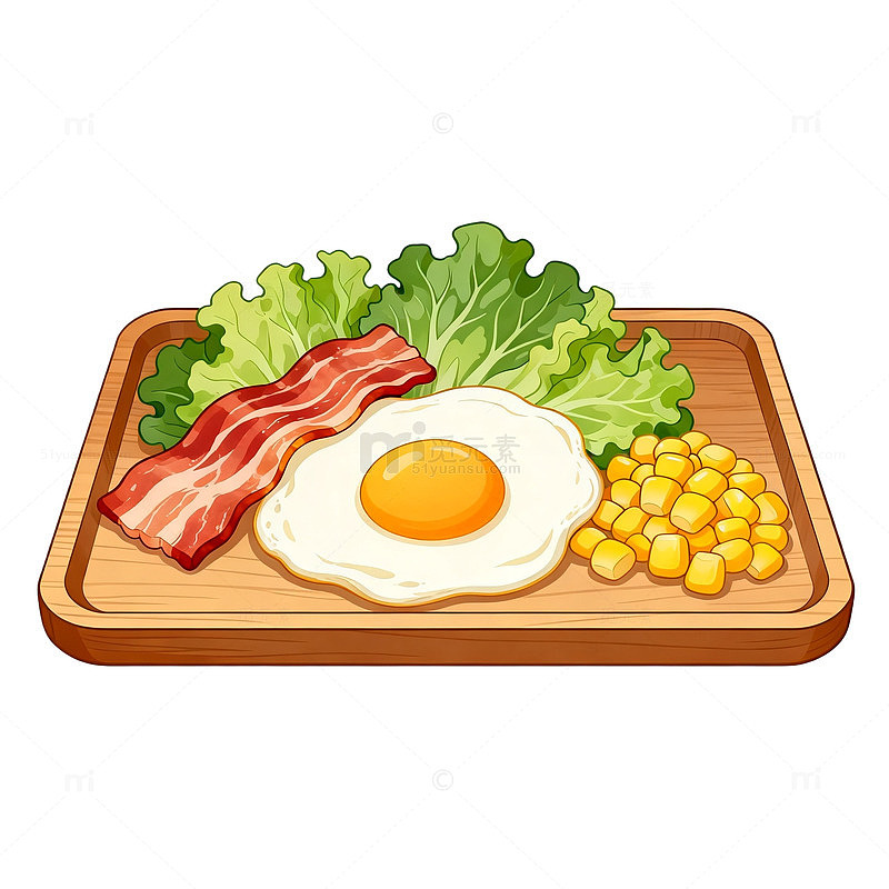 卡通风格早餐拼盘矢量设计素材