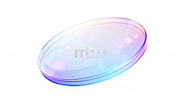 渐变光效透明椭圆玻璃质感设计素材