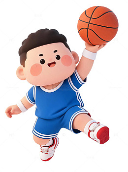 卡通风格篮球少年运动插画设计素材