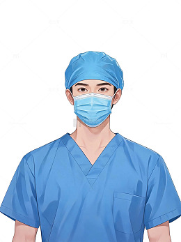 插画风医生手术服人物设计素材