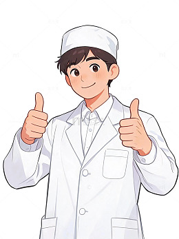 卡通医生竖起大拇指插画
