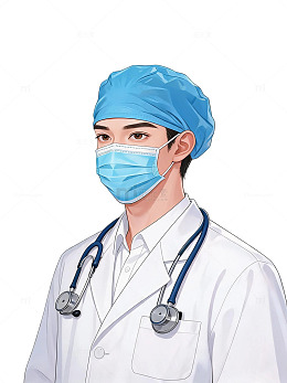 插画风医生形象医疗手绘设计素材