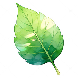 插画风清新绿叶自然植物设计素材