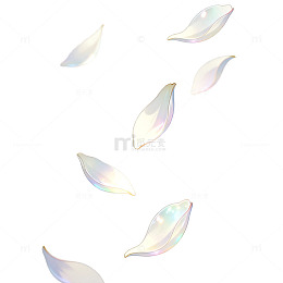 梦幻风飘落花瓣透明素材
