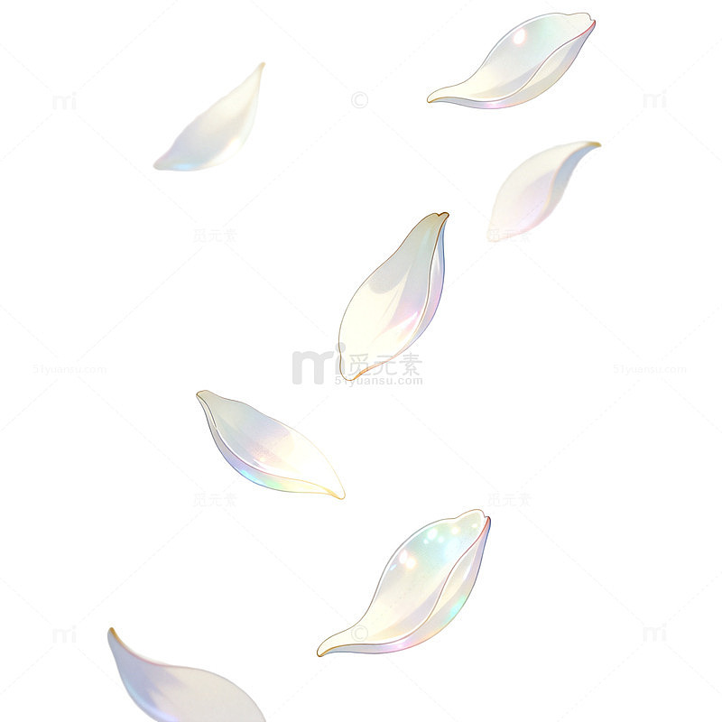 梦幻风飘落花瓣透明素材