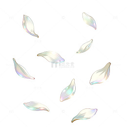 梦幻风花瓣飘落透明素材