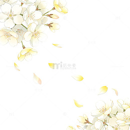 手绘风樱花飘落背景设计素材