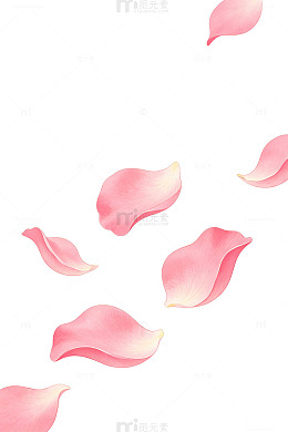 水彩风飘落玫瑰花瓣设计素材