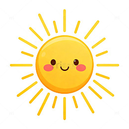 卡通风格可爱太阳表情设计素材