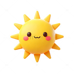 卡通风可爱太阳表情设计素材