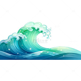 卡通风格海浪涌动矢量设计素材