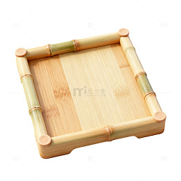 简约风竹制托盘家居装饰设计素材