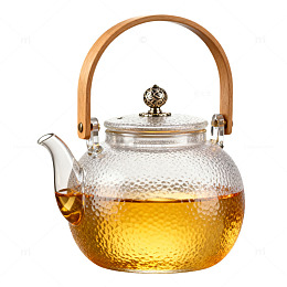 透明玻璃茶壶泡茶静物素材