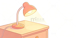 卡通风格台灯插画设计素材