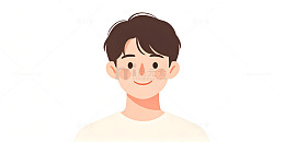扁平风卡通男孩头像插画设计素材
