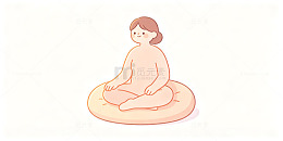 简约风孕妇冥想插画设计素材